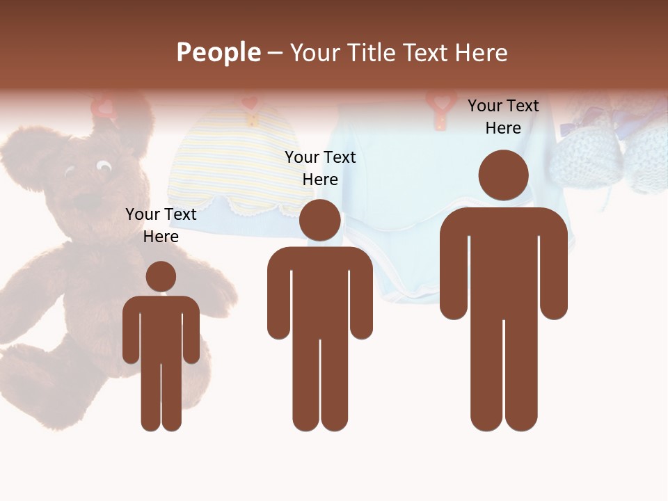 A Teddy Bear And Baby Clothes Hanging On A Clothes Line PowerPoint Template