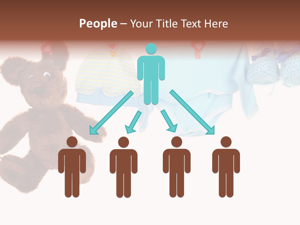 A Teddy Bear And Baby Clothes Hanging On A Clothes Line PowerPoint Template