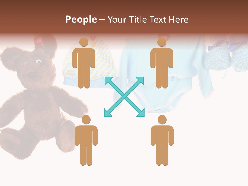 A Teddy Bear And Baby Clothes Hanging On A Clothes Line PowerPoint Template
