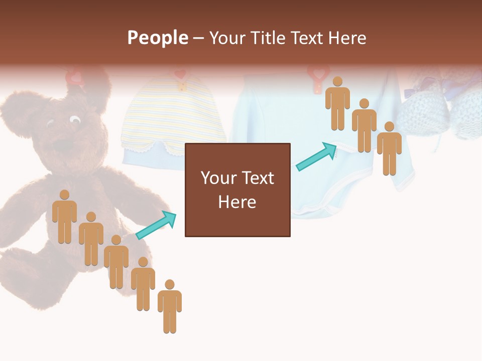 A Teddy Bear And Baby Clothes Hanging On A Clothes Line PowerPoint Template