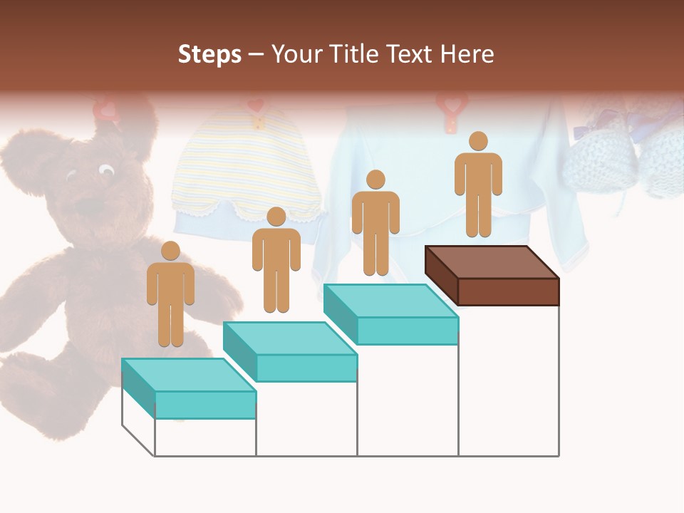 A Teddy Bear And Baby Clothes Hanging On A Clothes Line PowerPoint Template