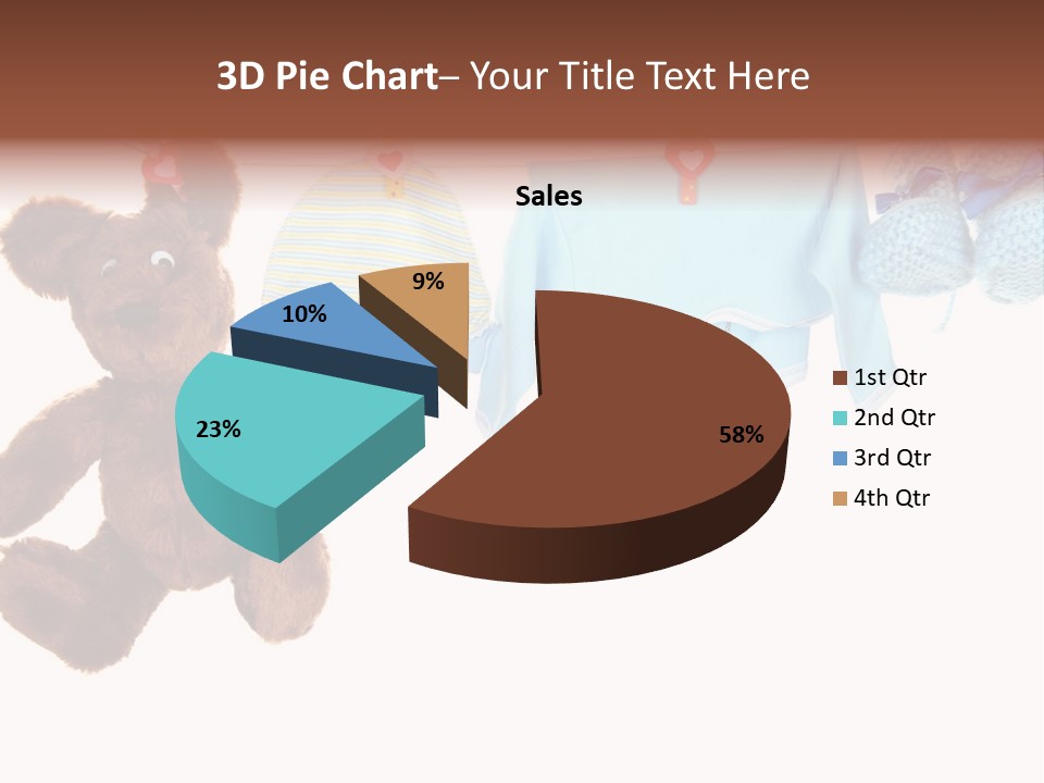 A Teddy Bear And Baby Clothes Hanging On A Clothes Line PowerPoint Template