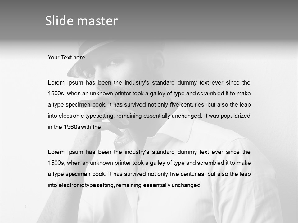 A Man In A Hat Is Smoking A Cigarette PowerPoint Template