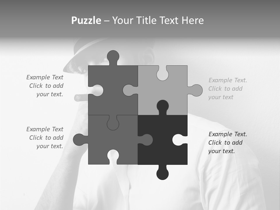 A Man In A Hat Is Smoking A Cigarette PowerPoint Template