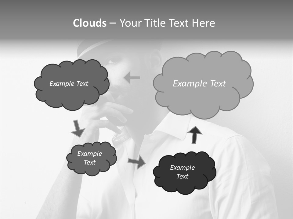 A Man In A Hat Is Smoking A Cigarette PowerPoint Template