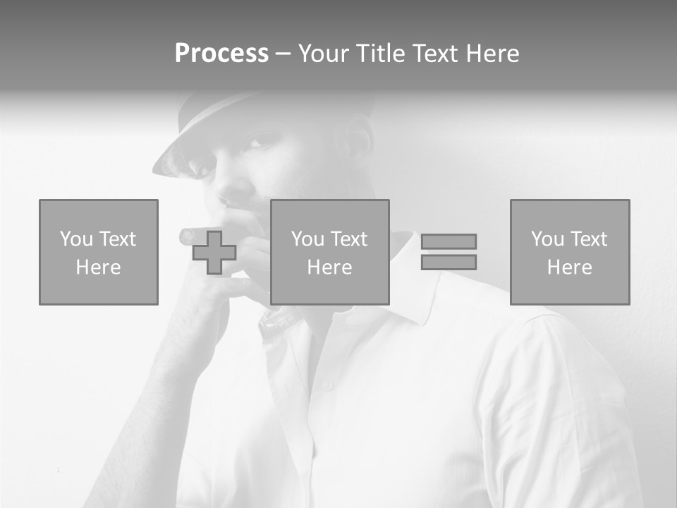 A Man In A Hat Is Smoking A Cigarette PowerPoint Template
