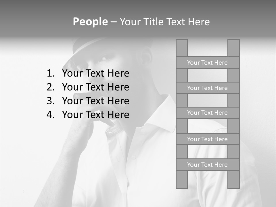 A Man In A Hat Is Smoking A Cigarette PowerPoint Template