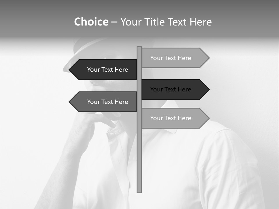 A Man In A Hat Is Smoking A Cigarette PowerPoint Template