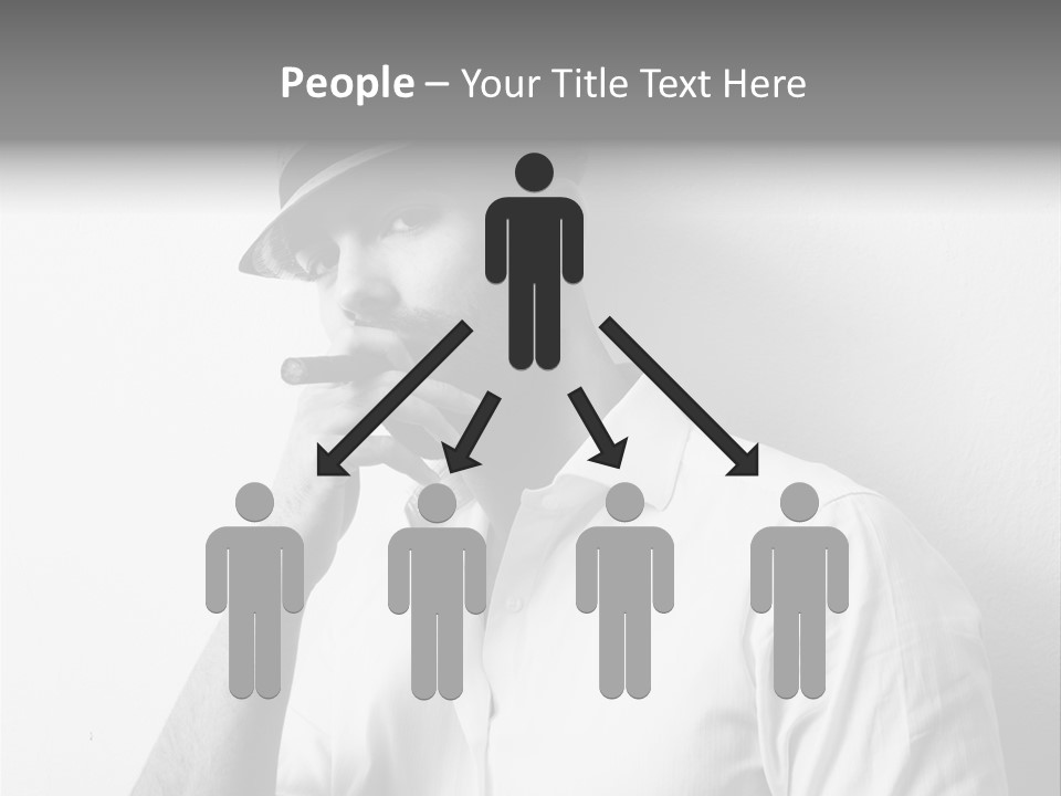 A Man In A Hat Is Smoking A Cigarette PowerPoint Template