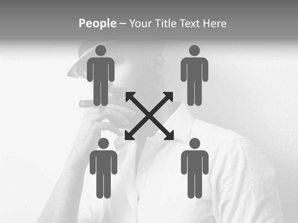 A Man In A Hat Is Smoking A Cigarette PowerPoint Template