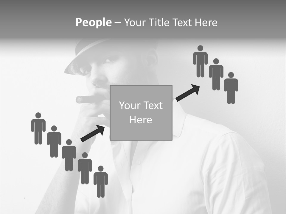 A Man In A Hat Is Smoking A Cigarette PowerPoint Template
