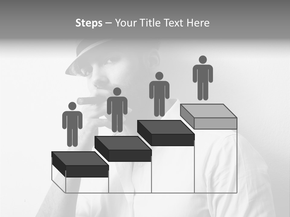 A Man In A Hat Is Smoking A Cigarette PowerPoint Template