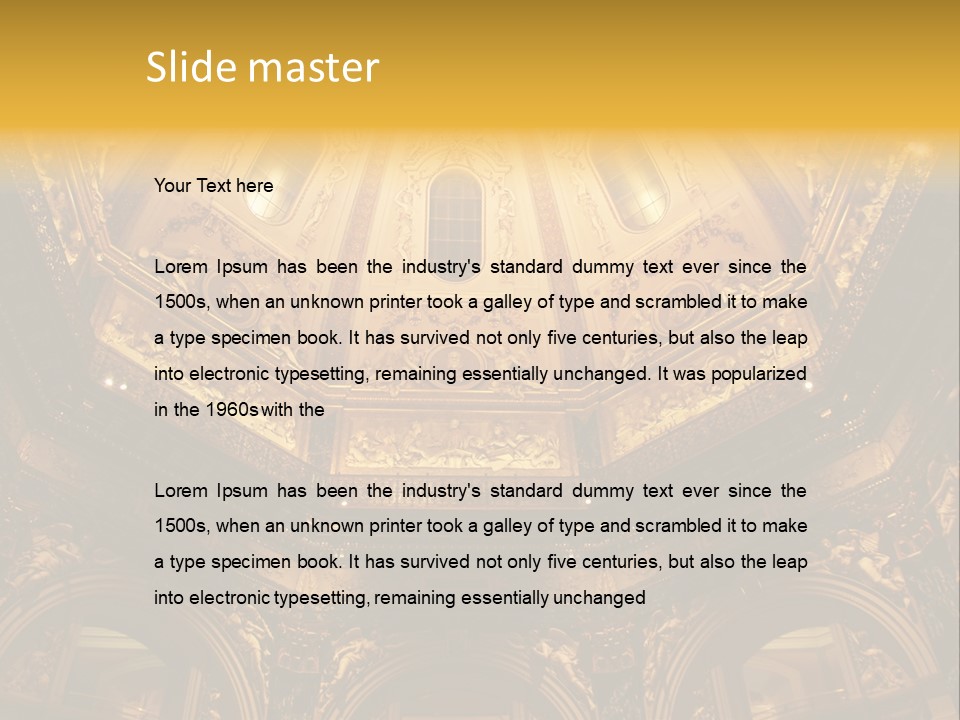 A Dome In A Building With A Light Shining On It PowerPoint Template