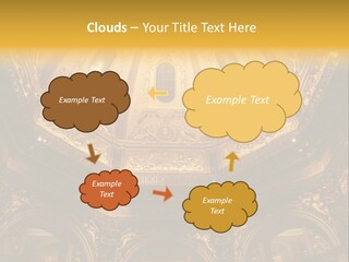 A Dome In A Building With A Light Shining On It PowerPoint Template