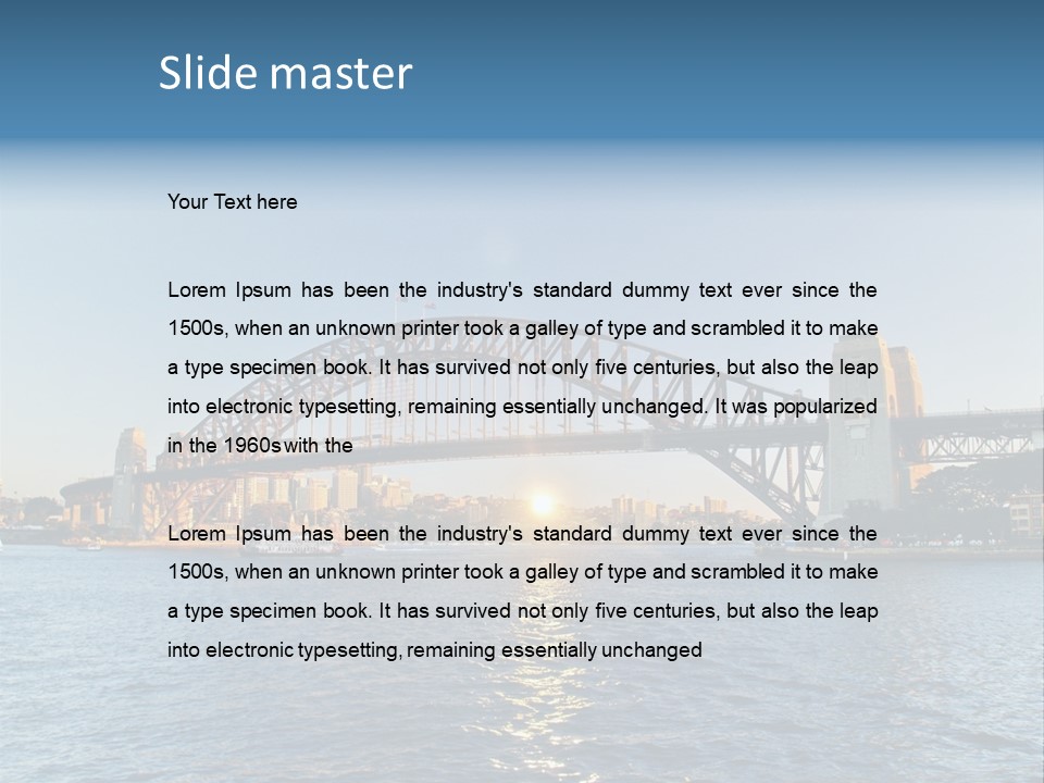 A Bridge Over A Body Of Water With A City In The Background PowerPoint Template