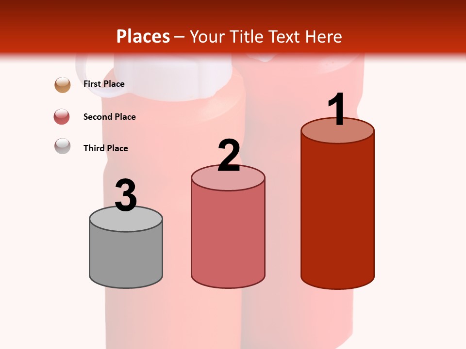 Two Red And Orange Water Bottles On A White And Red Background PowerPoint Template