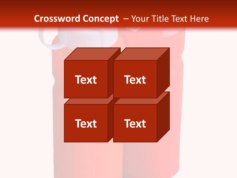 Two Red And Orange Water Bottles On A White And Red Background PowerPoint Template