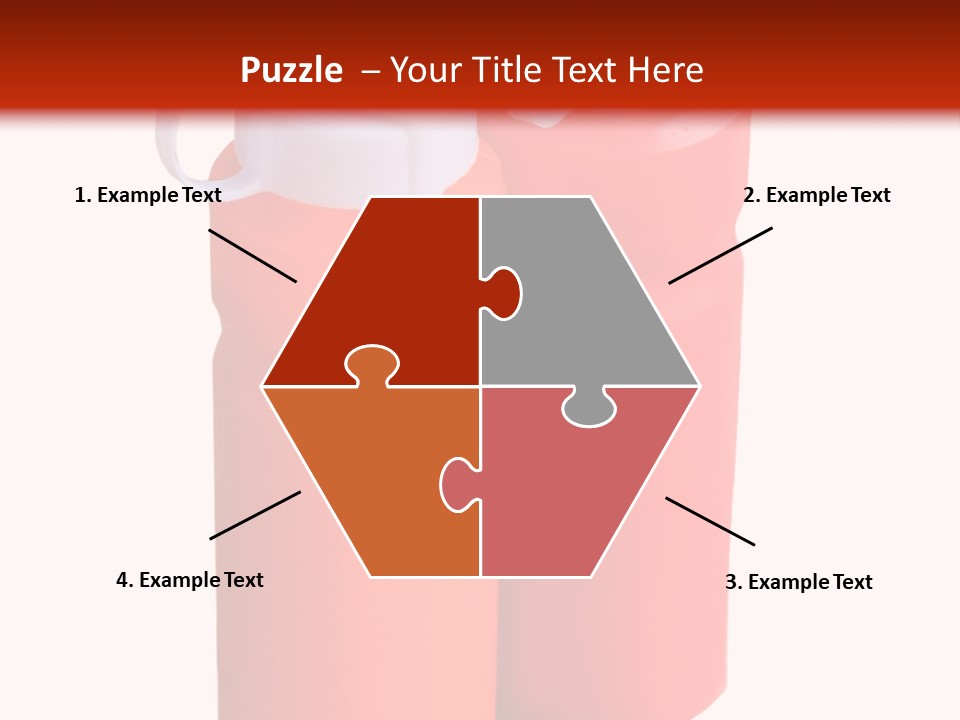 Two Red And Orange Water Bottles On A White And Red Background PowerPoint Template