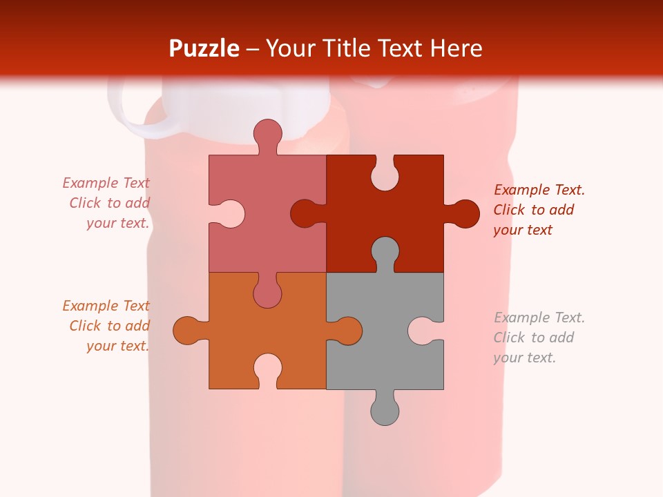 Two Red And Orange Water Bottles On A White And Red Background PowerPoint Template