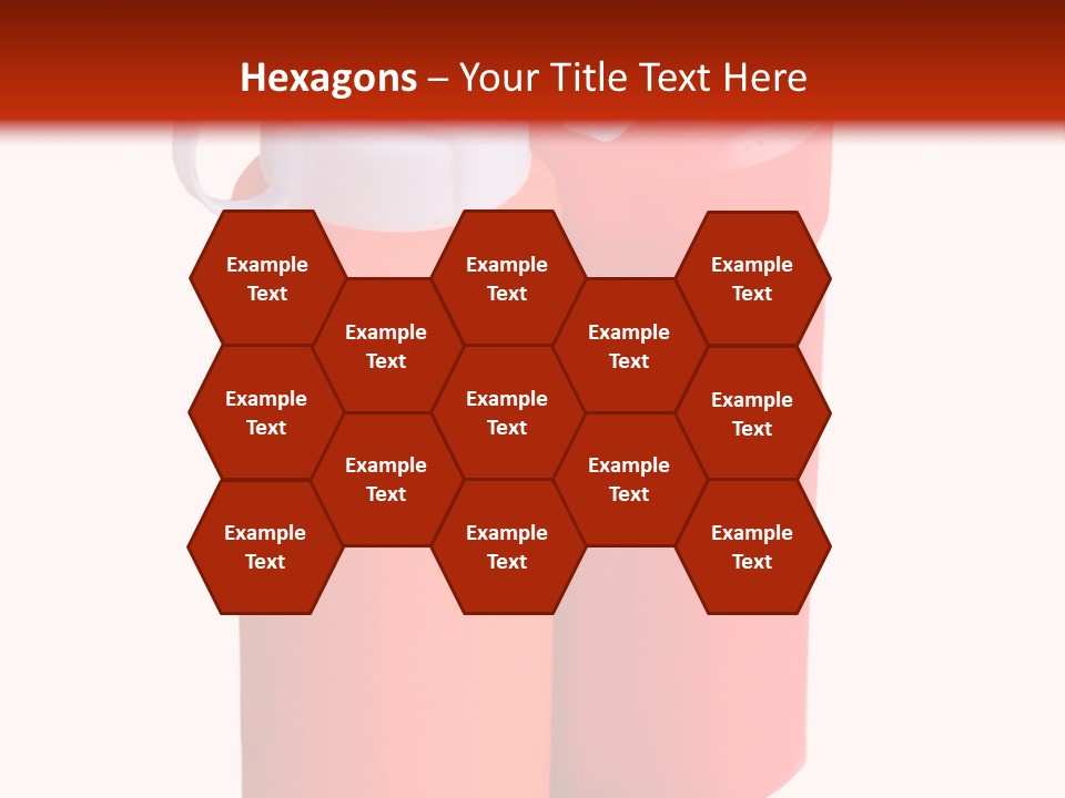 Two Red And Orange Water Bottles On A White And Red Background PowerPoint Template