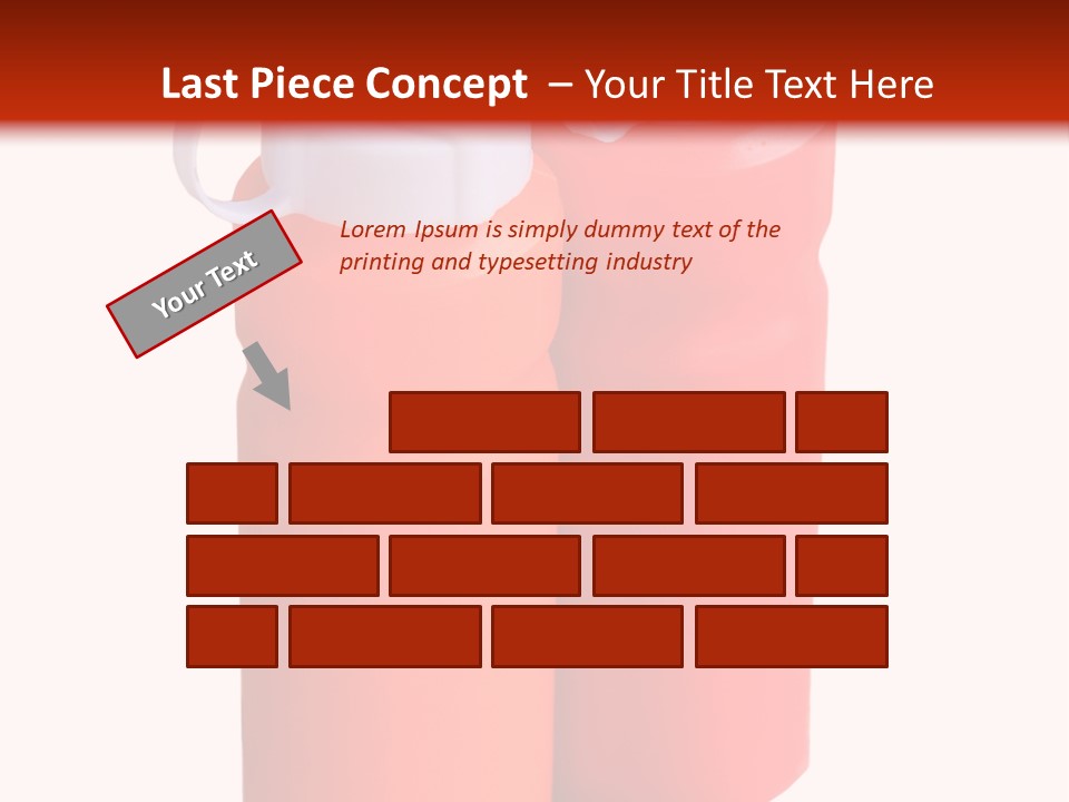 Two Red And Orange Water Bottles On A White And Red Background PowerPoint Template