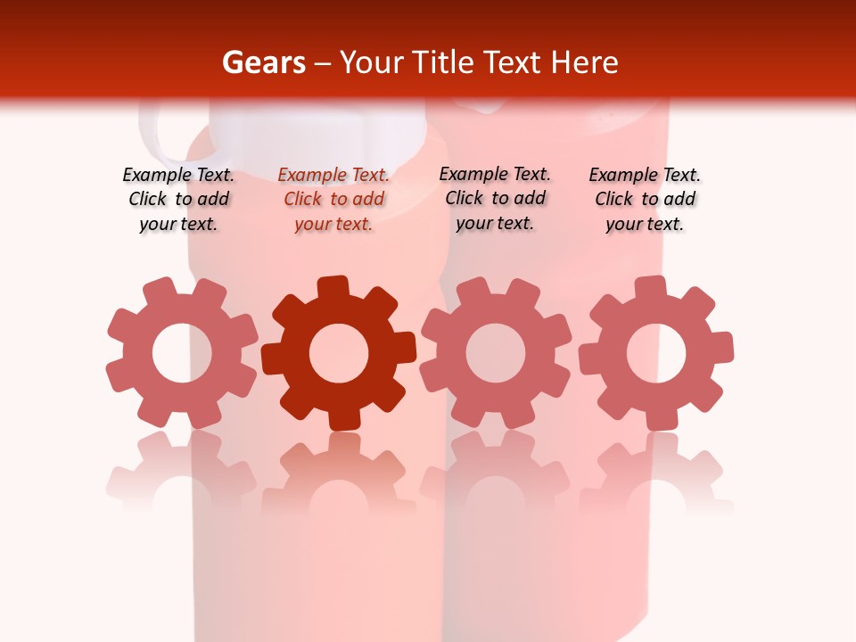 Two Red And Orange Water Bottles On A White And Red Background PowerPoint Template