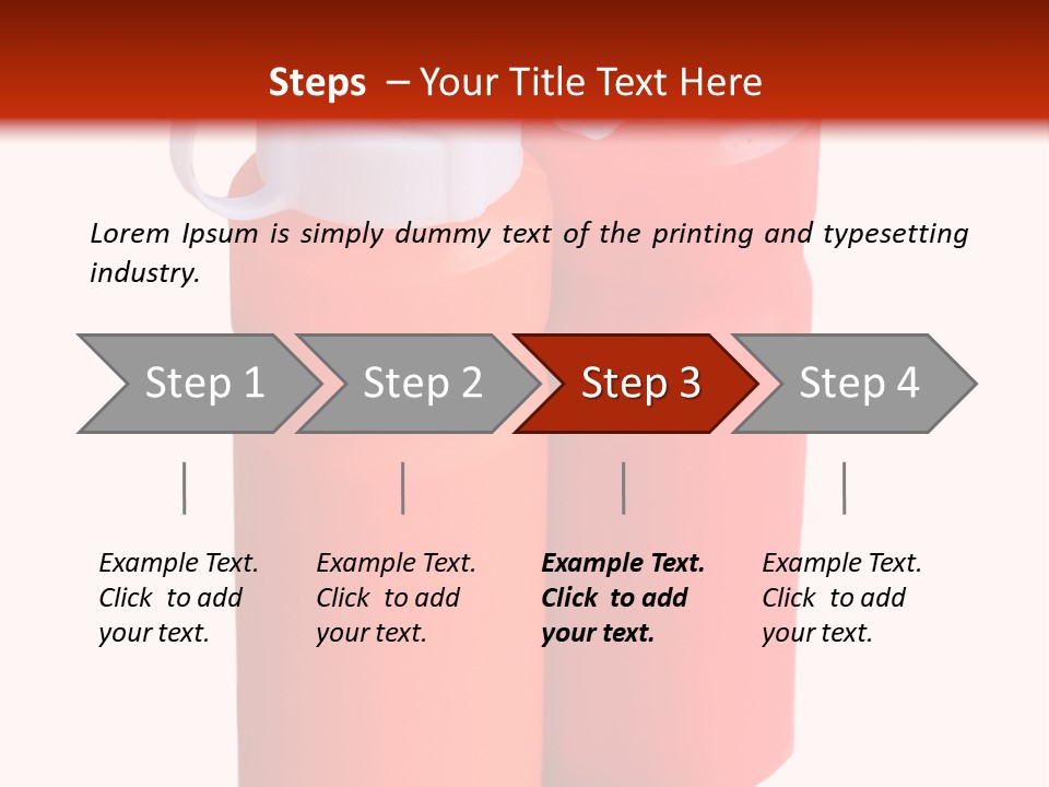 Two Red And Orange Water Bottles On A White And Red Background PowerPoint Template