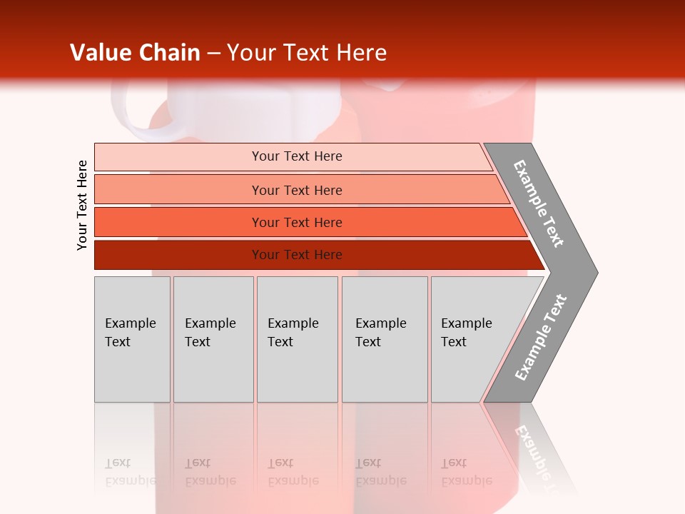 Two Red And Orange Water Bottles On A White And Red Background PowerPoint Template
