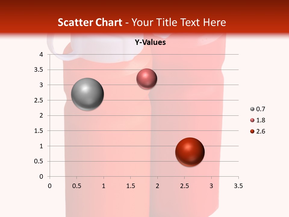 Two Red And Orange Water Bottles On A White And Red Background PowerPoint Template