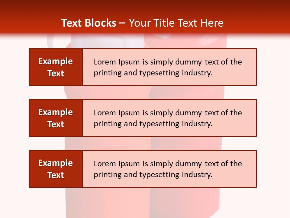 Two Red And Orange Water Bottles On A White And Red Background PowerPoint Template