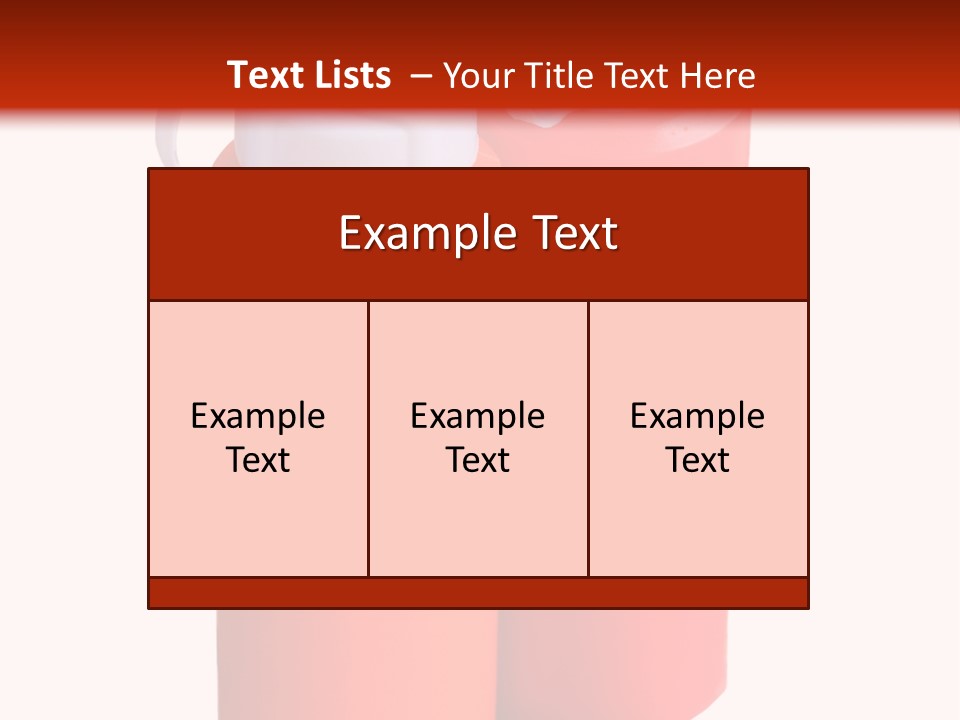 Two Red And Orange Water Bottles On A White And Red Background PowerPoint Template