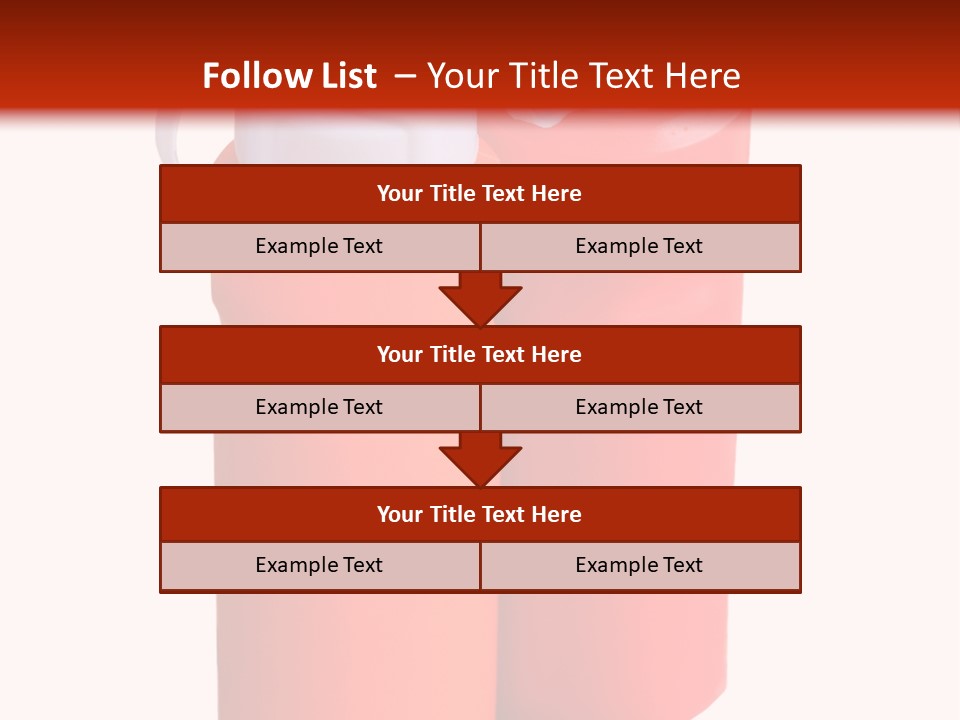 Two Red And Orange Water Bottles On A White And Red Background PowerPoint Template