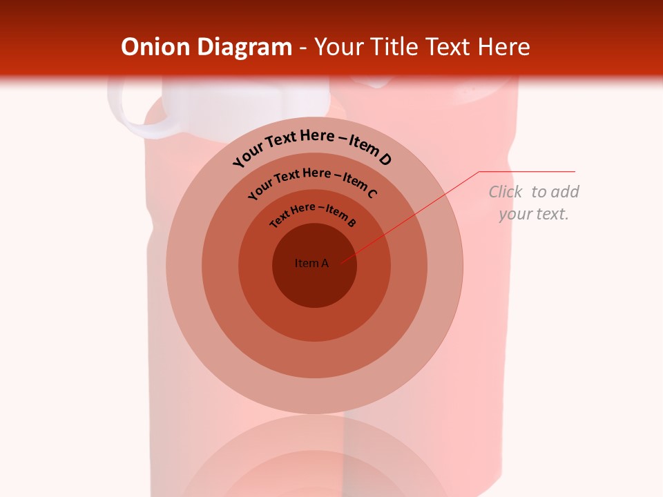 Two Red And Orange Water Bottles On A White And Red Background PowerPoint Template