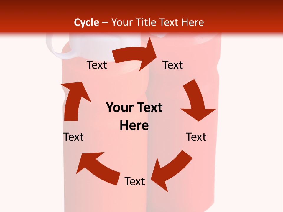 Two Red And Orange Water Bottles On A White And Red Background PowerPoint Template