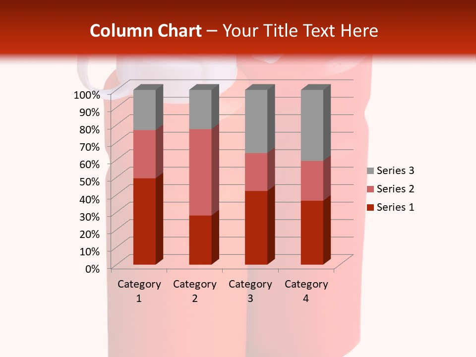 Two Red And Orange Water Bottles On A White And Red Background PowerPoint Template