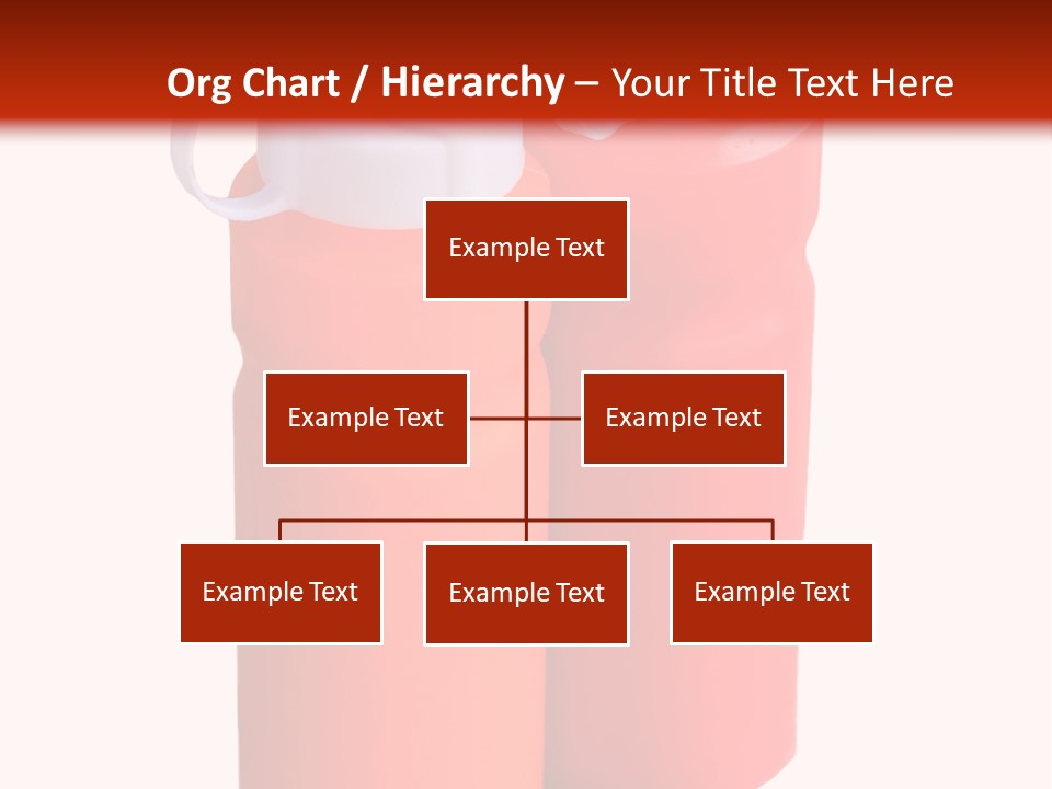 Two Red And Orange Water Bottles On A White And Red Background PowerPoint Template