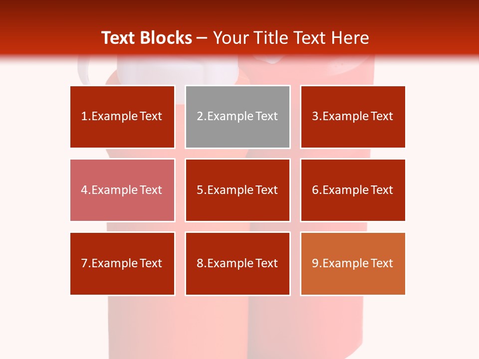 Two Red And Orange Water Bottles On A White And Red Background PowerPoint Template