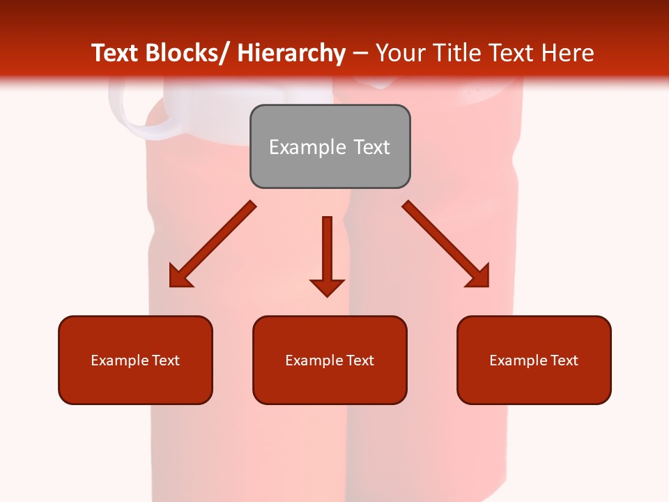 Two Red And Orange Water Bottles On A White And Red Background PowerPoint Template