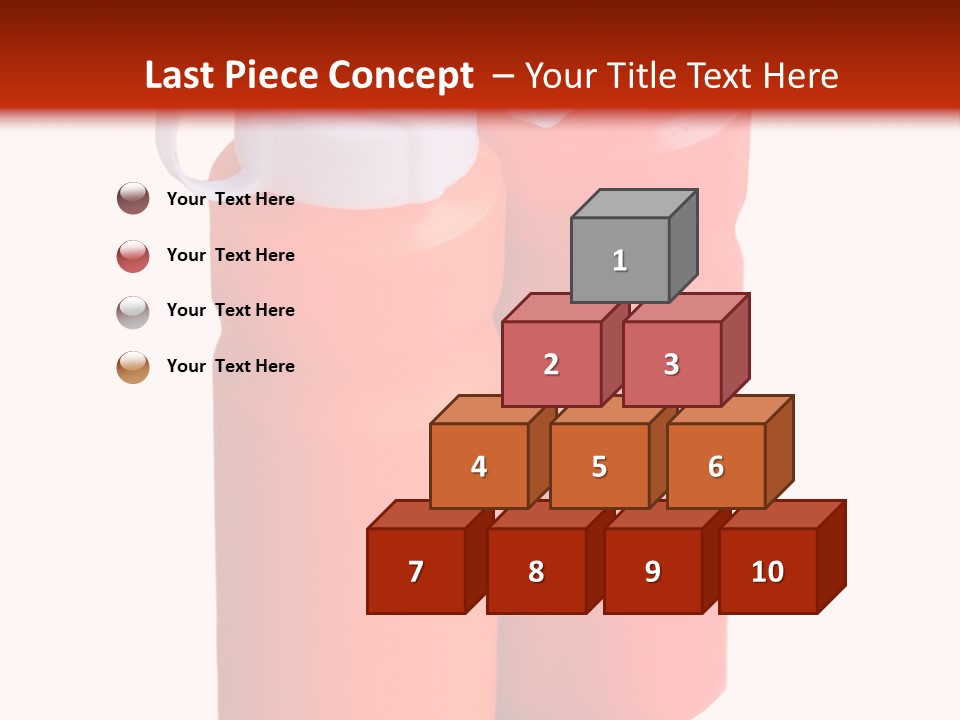 Two Red And Orange Water Bottles On A White And Red Background PowerPoint Template