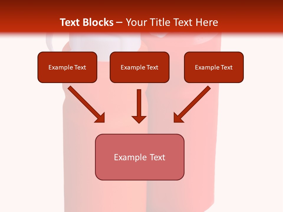 Two Red And Orange Water Bottles On A White And Red Background PowerPoint Template