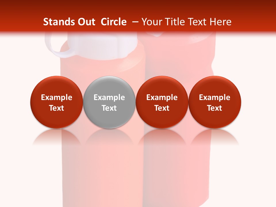 Two Red And Orange Water Bottles On A White And Red Background PowerPoint Template