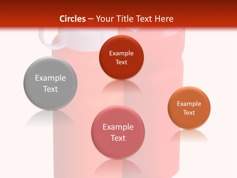 Two Red And Orange Water Bottles On A White And Red Background PowerPoint Template