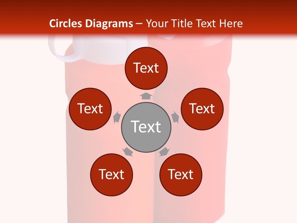 Two Red And Orange Water Bottles On A White And Red Background PowerPoint Template