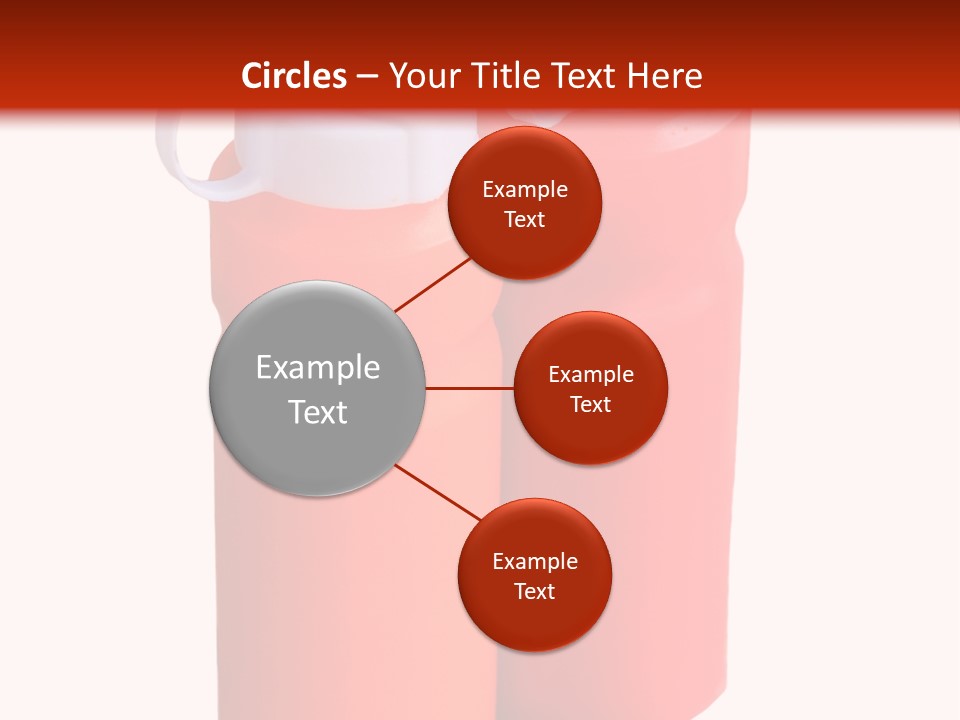 Two Red And Orange Water Bottles On A White And Red Background PowerPoint Template