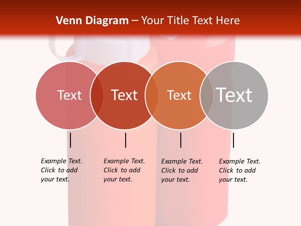 Two Red And Orange Water Bottles On A White And Red Background PowerPoint Template