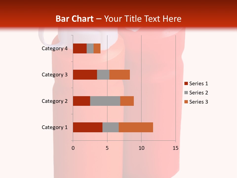 Two Red And Orange Water Bottles On A White And Red Background PowerPoint Template