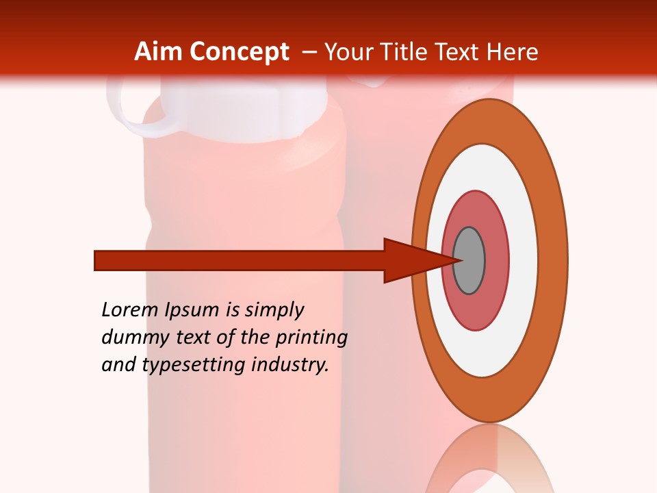 Two Red And Orange Water Bottles On A White And Red Background PowerPoint Template