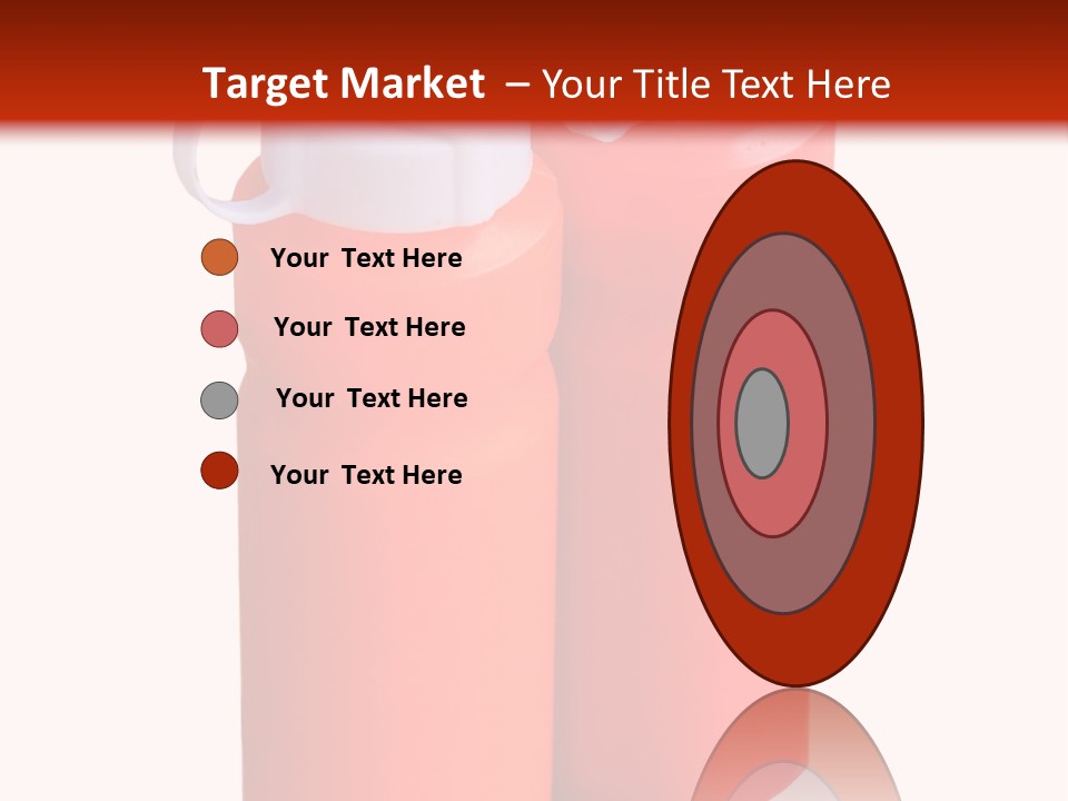 Two Red And Orange Water Bottles On A White And Red Background PowerPoint Template