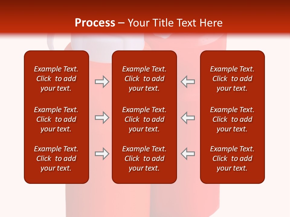 Two Red And Orange Water Bottles On A White And Red Background PowerPoint Template