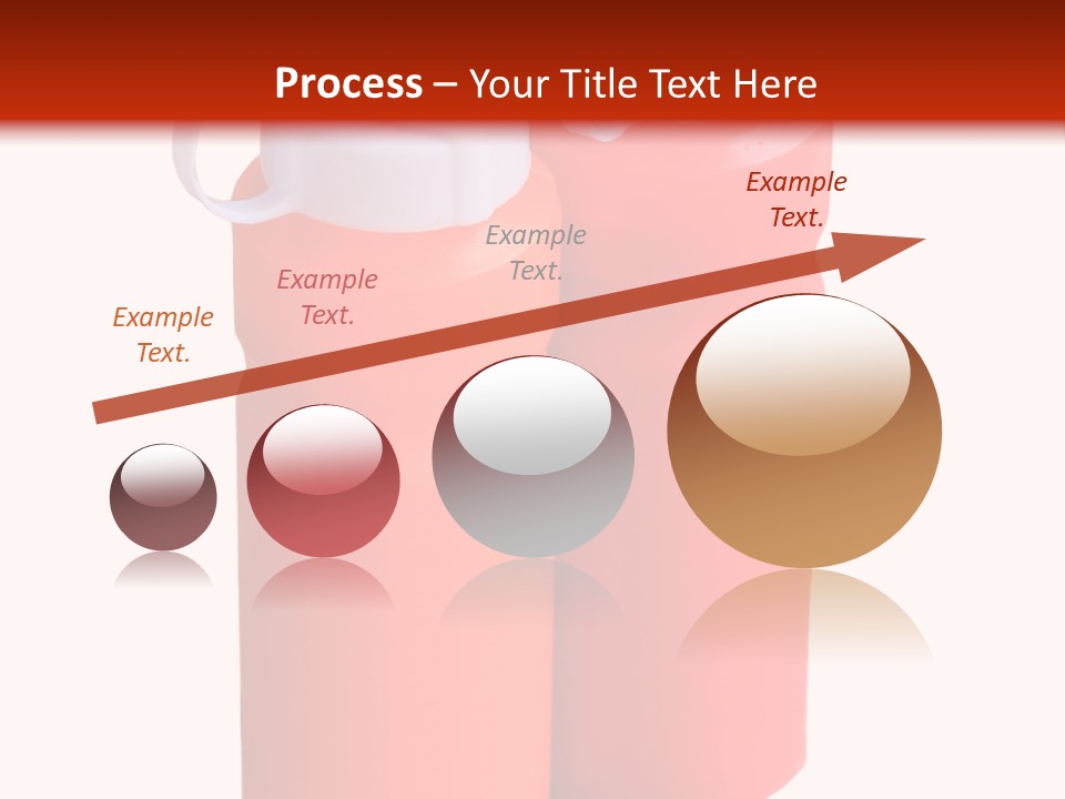 Two Red And Orange Water Bottles On A White And Red Background PowerPoint Template